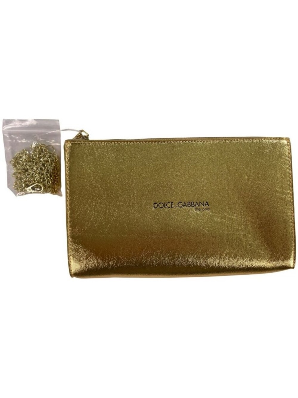 Dolce & Gabbana Metallic Gold Leather Wristlet Clutch